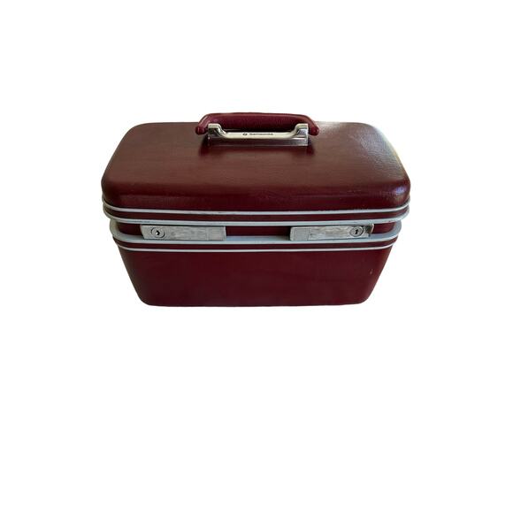 Vintage Samsonite Red Train Makeup Case - Picture 1 of 5